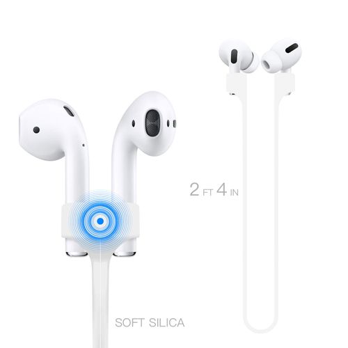 ABCOOL 4PCS Compatible for Magnetic Anti-Lost Strap AirPods 1 2 Pro Accessory - Colorful Soft Sport String Tether Lanyard, Running Silicone Wire Cable Connector, Silica Gel Neck Rope Cord