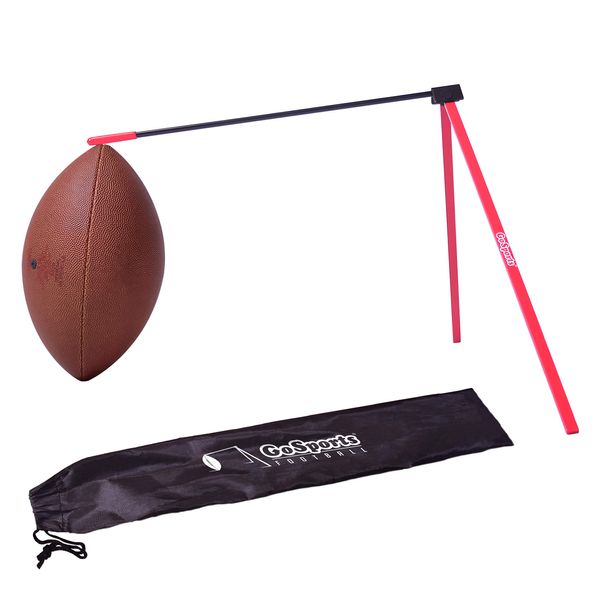 GoSports Football Kicking Tee Metal Place Kicking Stand for Field Goal Kicks - Portable Holder Compatible with All Football Sizes