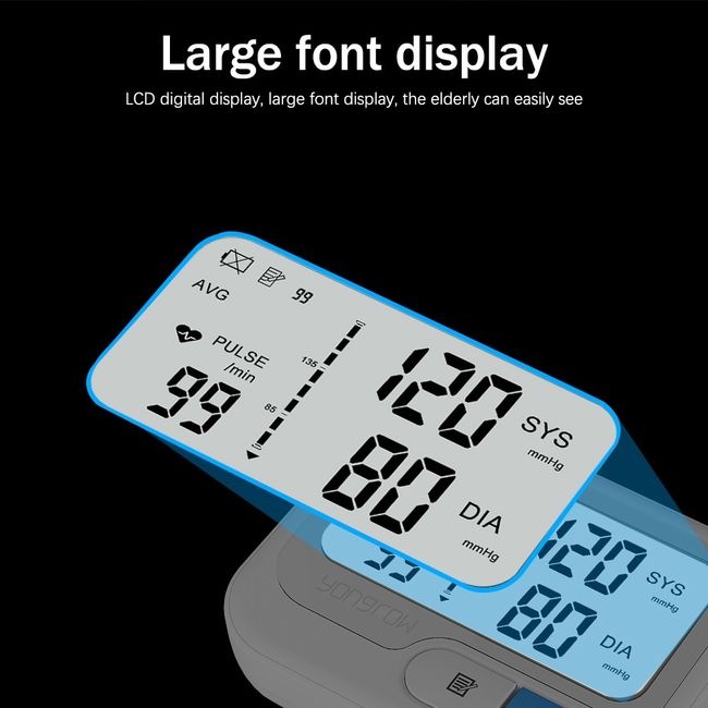 Digital Arm Blood Pressure Monitor LCD Digital Heart Beat BP Gauge