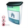 Deflecto 790901 Outdoor literature display box, clear with black lid, 10w x 4-1/2d x 13-1/8h