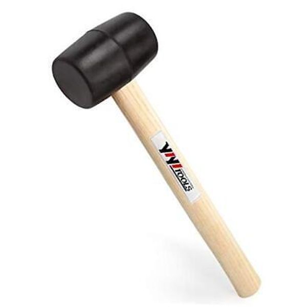 YY-2-005 Rubber Mallet Hammer With Wood Handle–8-oz, black 8 oz