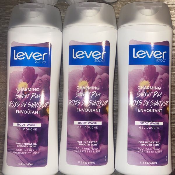 New Lot of 3 Lever 2000 Charming SWEET PEA Body Wash Hydrating Moisturizing