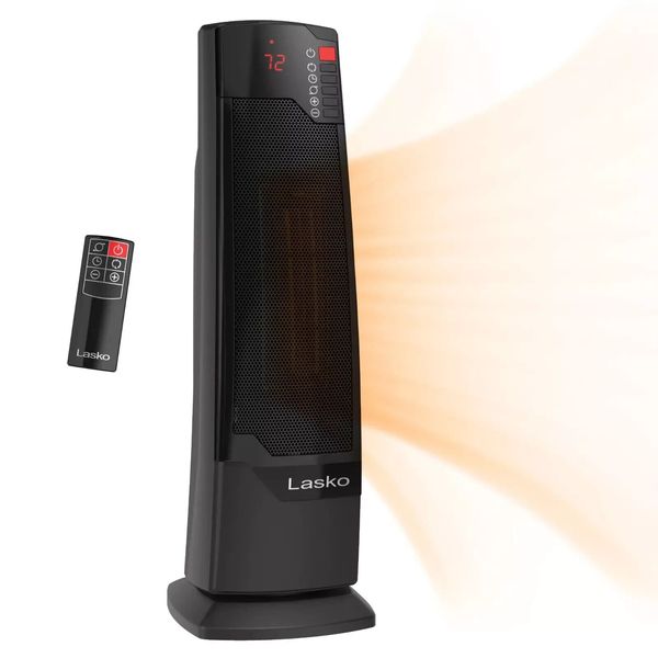 Lasko 22" 1500W Oscillating Ceramic Tower Space Heater with Remote, CT22835 New