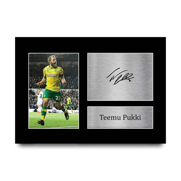 HWC Trading Teemu Pukki Norwich City Gifts Printed Signed Autograph Picture for Fans and Supporters - A4