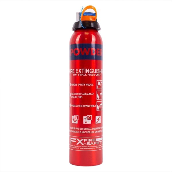 UKB4C 600g Fire Extinguisher Ideal for Cars, Home, Kitchen, Office, Taxi, Caravan - Handle Small Fires Effectively with Environmentally Friendly Powder (0.6KG)