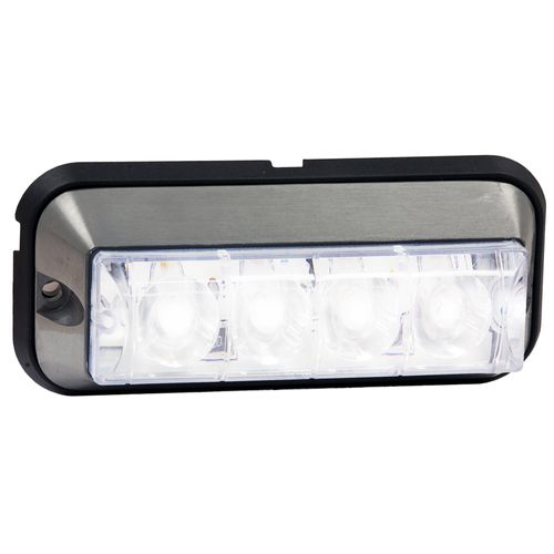 Buyers Products 8891006 5" Clear Raised LED Strobe Warning Light, 4 LEDs, 1 Flash Pattern, Aluminum Housing, SAE J595 Class 2 Rating