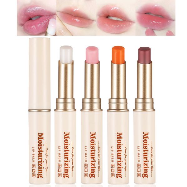 4Pcs Warm Color Changing Lip Balm Set Magic ph Color Changing Jelly Lip Balm Women's Autumn and Winter Lip Balm
