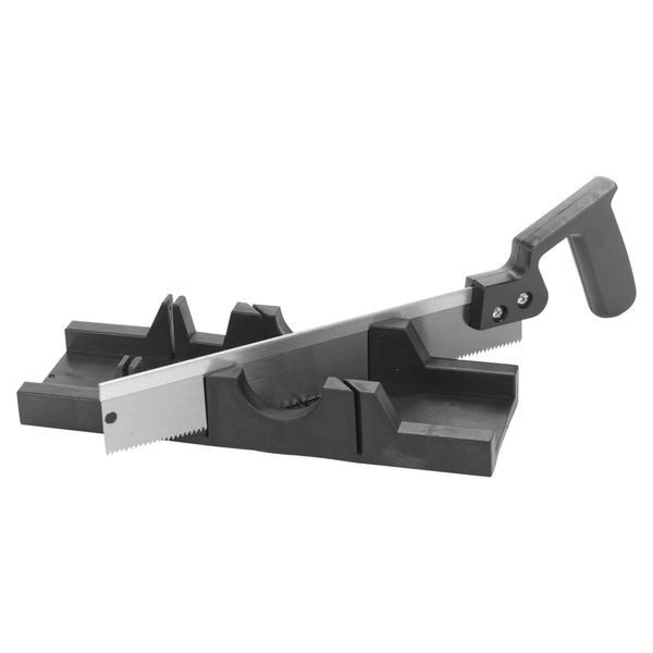 2 Pcs Black Precision Plastic Metal Angled Straight Cut Mitre Box Sawing Saw Set