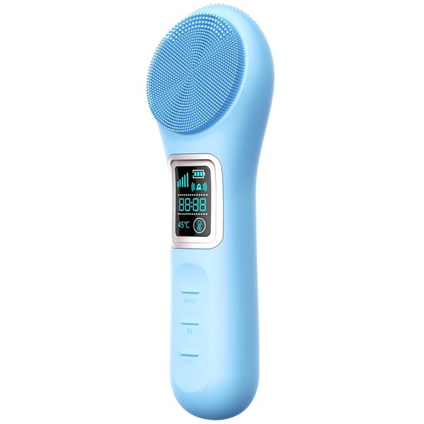 Blue Sonic Face Scrubber, Rechargeable Brush LCD, Electric Massage & Deep Clean