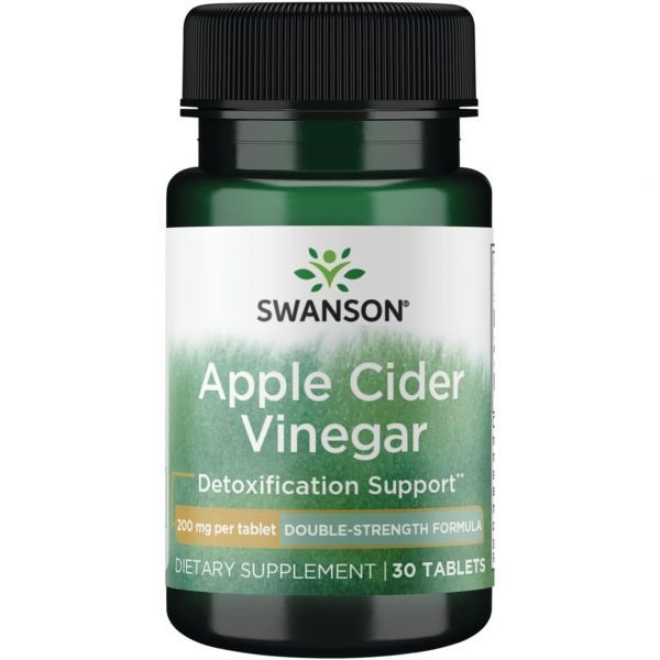 Swanson Double Strength Apple Cider Vinegar 200 mg 30 Tabs, 1