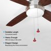 PATIKIL Ceiling Fan Pull Chain, 2 Pack 12" Decorative Diamond Pendant Chain Extender Charm Extension Pull String for Ceiling Fans Light Lamp, Red