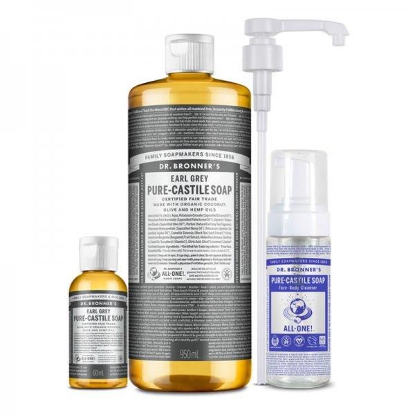 Dr. Bronner&#39;s Castile Soap Cleanser 950ml + 60ml - Earl Gray