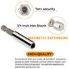 33pcs Screwdriver Bit Set Hex Head Drill Bit Set with 1/4" Extension Bit Holder