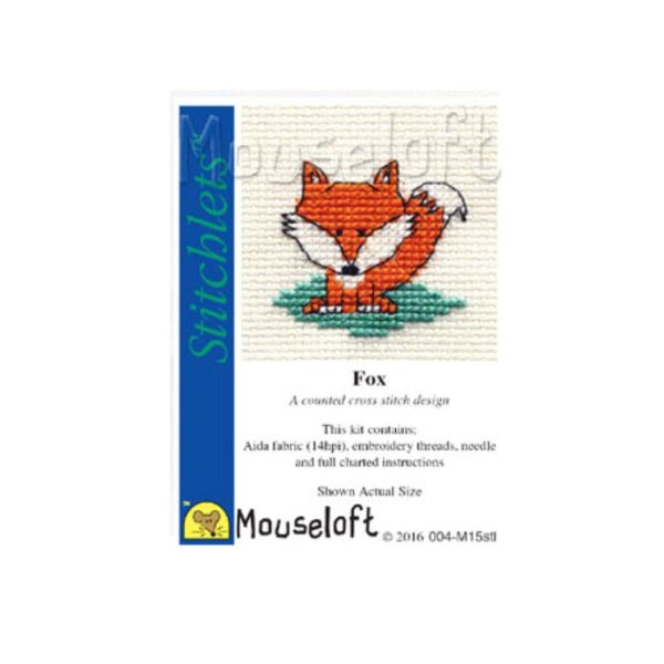 Mouseloft Mini Cross Stitch Kit - Fox, Stitchlets Collection