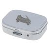 refB9 Micro City Cabrio Open 3D Pewter Effect Car On A Mirrored 2 Day Pill Box