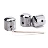 Alnicov Precision Guitar Control Knobs With (6.0MM) Dia. Shaft Pots - Set Of 3 Knurled Potentiometer Dome Knobs - Chrome