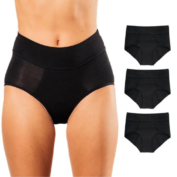 Bambody Absorbent High Waist, 5th Gen, 1X, 3 Pack: Black