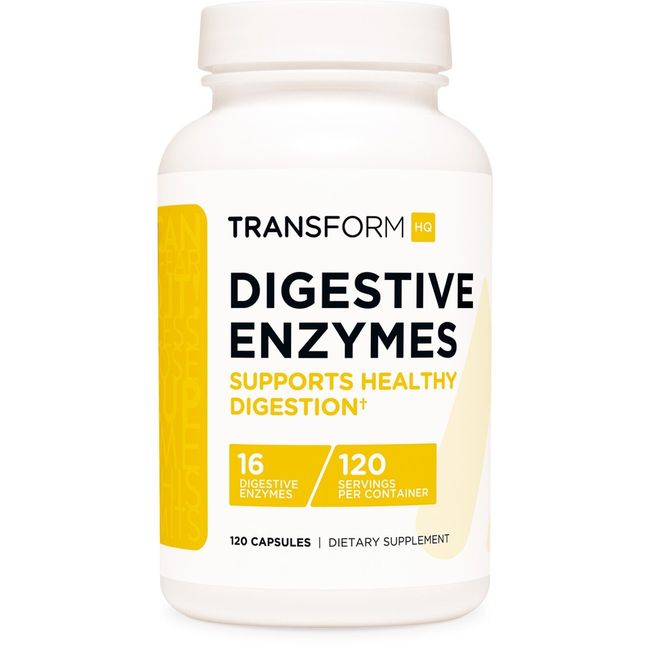 TransformHQ Digestive Enzymes Supplement (120 Capsules) - 16 Enzymes