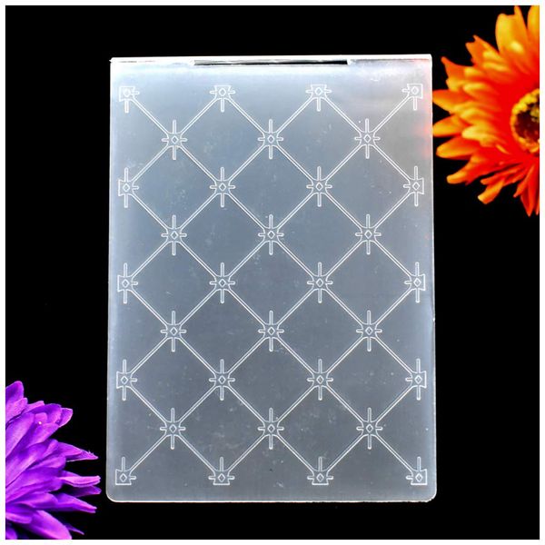 KWELLAM Grid Star Plastic Embossing Folders for Card Making Scrapbooking and Other Paper Crafts