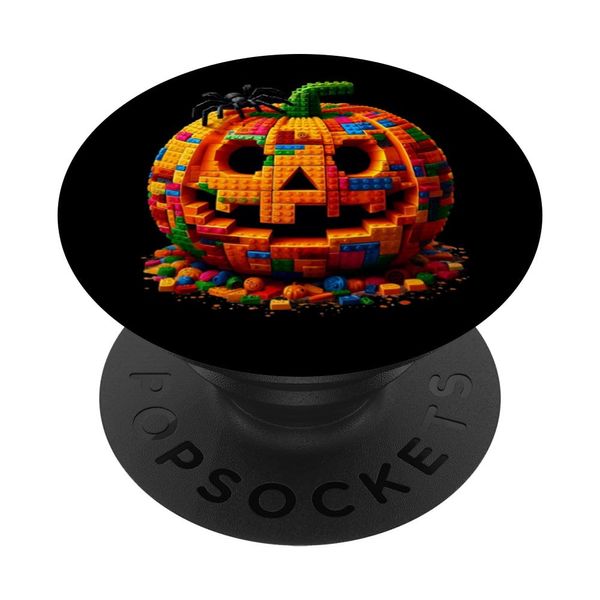 Halloween Master Builder Pumpkin Kids Building Blocks Bricks PopSockets Standard PopGrip