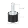 sourcing map M6 Thread Rubber Mounts, Vibration Isolators, Cylindrical Shock Absorber with Studs 20 x 15mm 4pcs