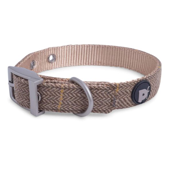 Petface Tan Tweed Dog Collar, Medium