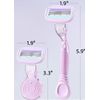 2 Handles + 6 Blades Women Razor Kit Shaver Replacement Heads Bikini Hair Removal Tool Non-Slip Travel Carry-Purple