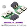 chenyang USB 2.0 Front Panel Header 9Pin/10Pin 1 to 2 USB C Female Mainboard Header Extension Adapter