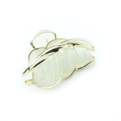 Meilliwish Leaf Cute Women Hair Claw Clip 1 PCS(D08)(White)