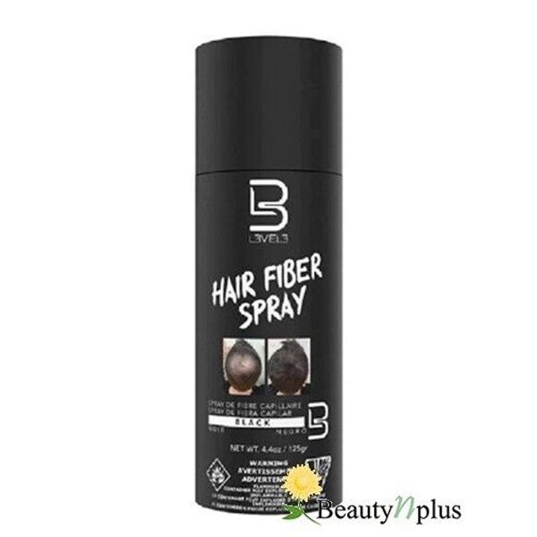 L3VEL3 Hair Fiber Spray Black 4.4 oz