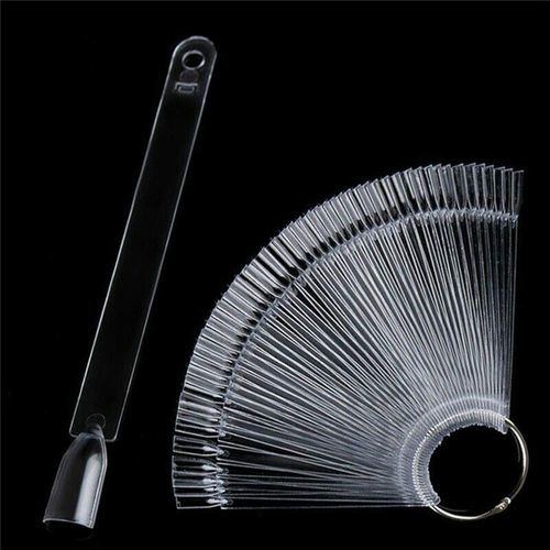 Beuniar Nail Swatch Sticks with Ring for Nail Polish Color Display Board Art Supplies Practice Samples with Number Stickers (100pcs clear)