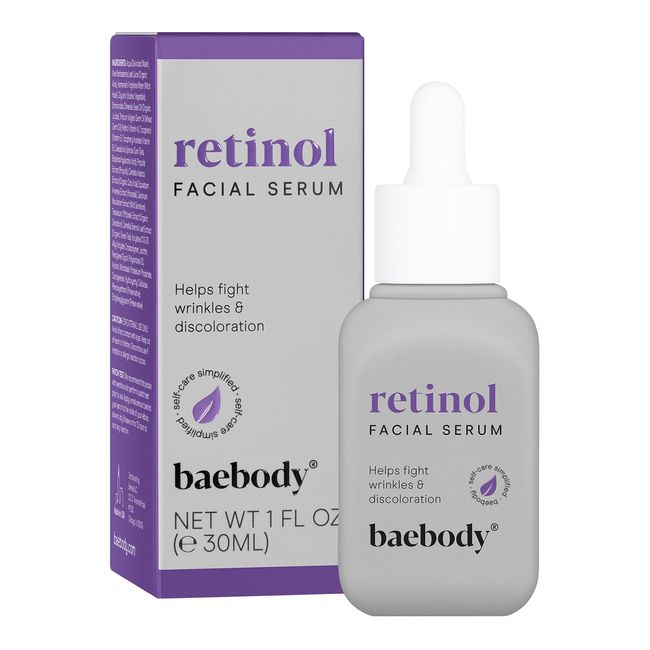 Baebody Critically Acclaimed Retinol Topical Facial Serum with Vitamin E, Hyaluronic Acid, Jojoba Oil, 1 Oz