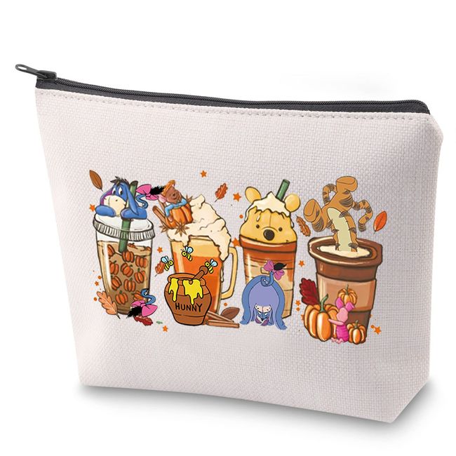 Pooh Bear Kosmetiktasche Cartoon Kaffeetasse Make-up Tasche mit Reißverschluss Cartoon Bär Esel Schwein Tiger Kaffeetasse Kulturbeutel, Pooh Tasse, Nein