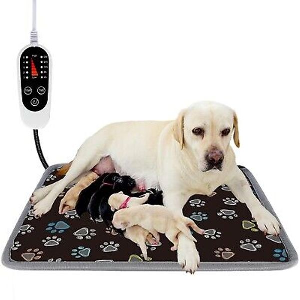 40" x 28" Waterproof Dog Heating Pad with Smart Timer and Temperature Settings