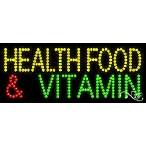 NEW “HEALTH FOOD & VITAMIN" 27x11 SOLID/ANIMATED LED SIGN W/CUSTOM OPTIONS 20076