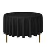 10 Pack 90" Round Polyester Fabric Tablecloths for Wedding Banquets - Black
