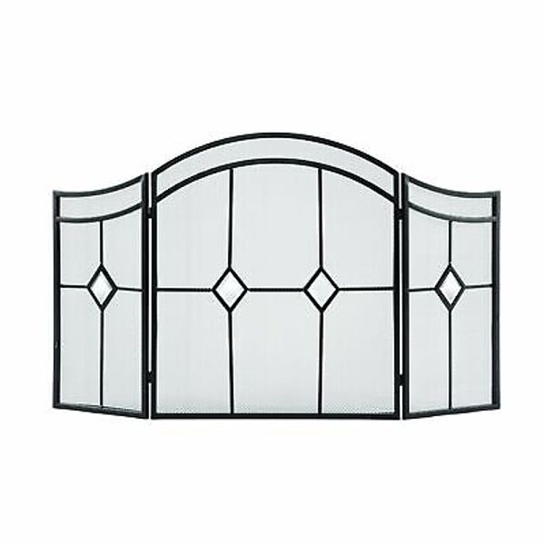 Pleasant Hearth Arched Diamond 3-Panel Fireplace Screen