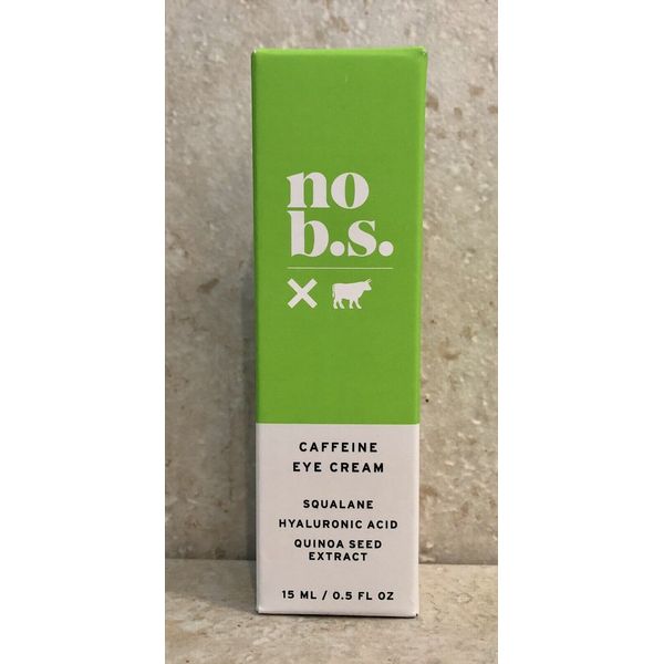 New Sealed Box No BS Caffeine Eye Cream 0.5 fl oz Hyaluronic Acid Quinoa Seed