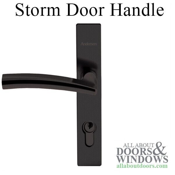 Andersen Storm Door Handle Set Modern Flat Black Handle Set With Lock and Key