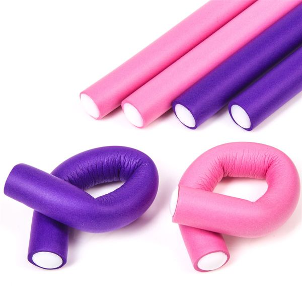 6x Flexible Hair Rollers - Flexi Sponge Salon Quality Styling Soft Foam Rollers