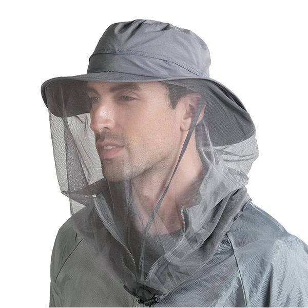 Mosquito Head Net Hat Beekeeping Cowboy Hat Insect Net Veil Hat Outdoor Jungle Face Cover Bucket Hat UV Proof for Bug Fly Mosquito Bee Gnats for Fishing Hiking Honey Gathering Grey