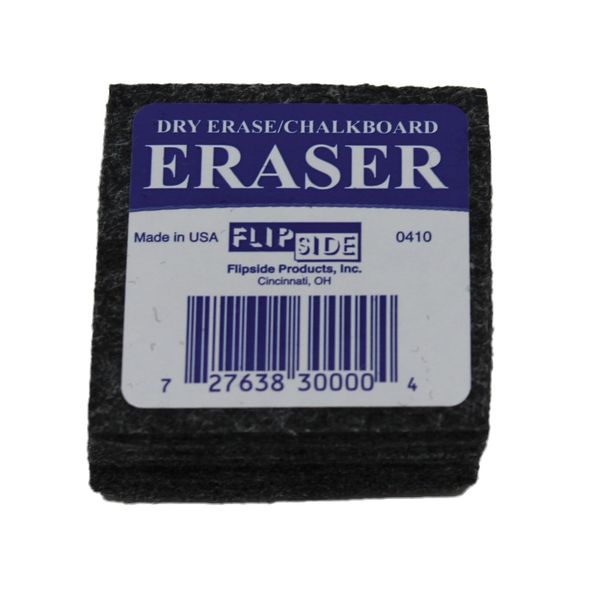 Flipside 30009 Student Felt Eraser Set for Use with Chalk and Dry Erase, 2" x 2" Size, Dark Gray (Pack of 12)