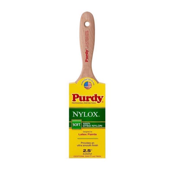 Purdy 144380225 Nylox Sprig Wood Handle Soft Nylon Flat Paint Brush 2-1/2 W in.