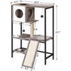 Wooden Cat Tree, Versatile Cat Tower with Scratching Post, Cat Hammock and Food