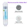 Geekpure 10 inch Inline Alkaline Replacement Water Filter Cartridge pH+ for Reverse Osmosis System -1/4”Thread-Pack 2