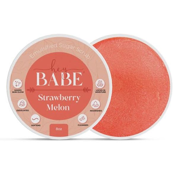 Hey, Babe Emulsified Sugar Scrub - Strawberry Melon - 8oz