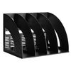 Marte Vanci Magazine File Holder Vertical PP Folder Book Desktop Organizer Plastic Storage Sturdy Vertical 4 Section Folder Black