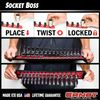 Ernst Manufacturing 18-Inch Socket Boss 2-Rail 1/2-Inch-Drive Socket Organizer, Red
