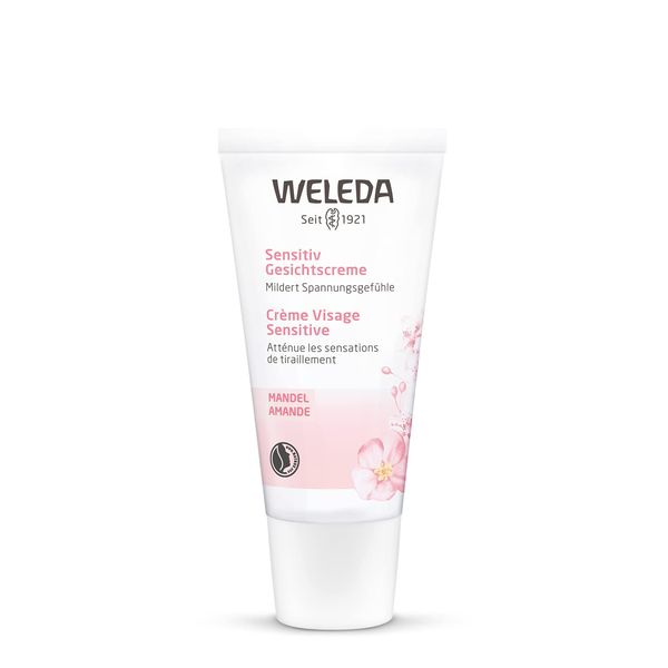 WELEDA Almond Facial Cream for Sensitive Skin, Basic Face Cream, Moisturizing, Naturally Derived Ingredients, Organic, 1.0 fl oz (30 ml)