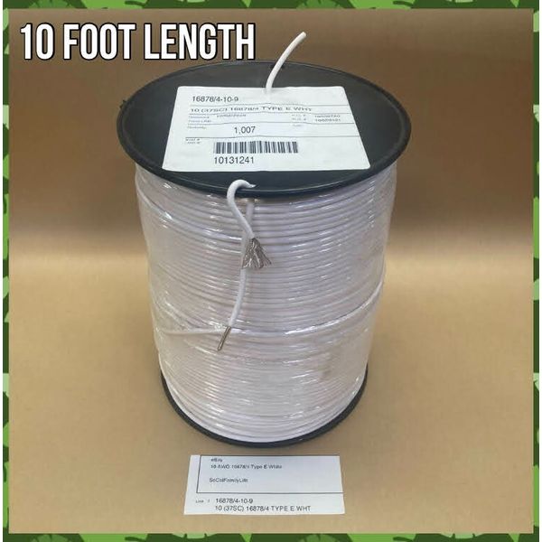 10 AWG M16878/4 (PTFE) Silver Plated Copper 10 FEET MIL TYPE E Stranded 37/26